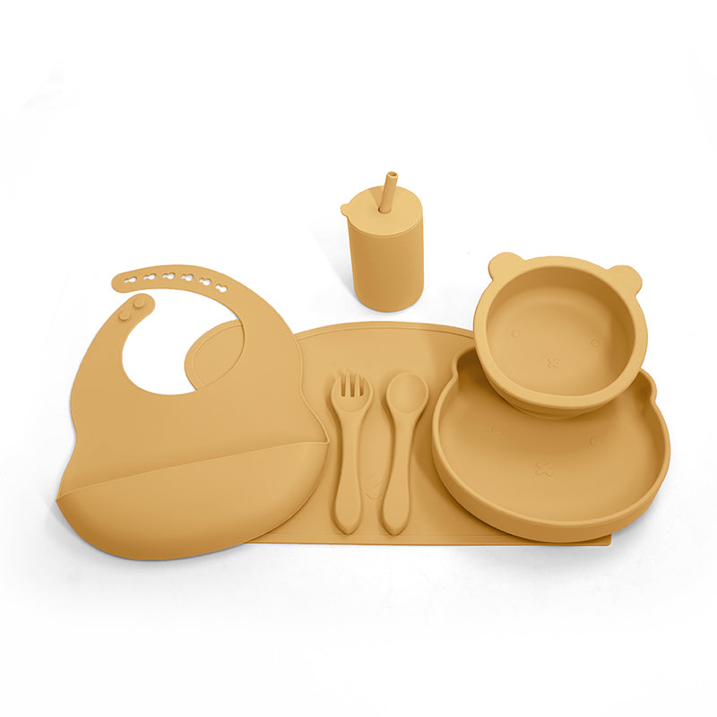 Biomom Silicone Feeding Set, Bear (2 Colors) - Pupsik Singapore