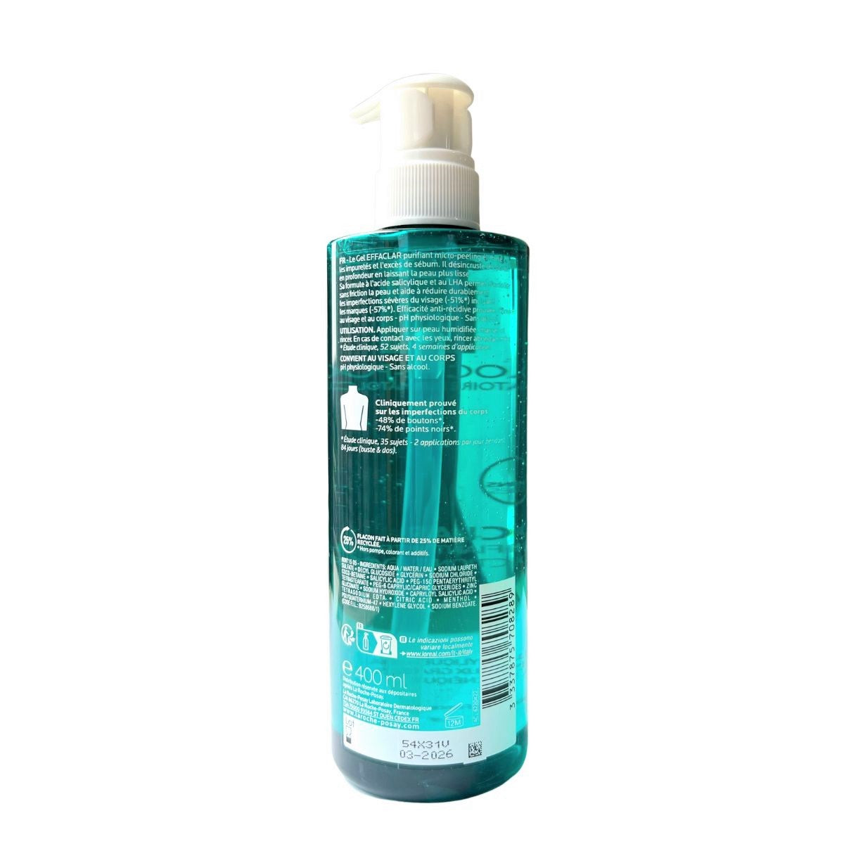 La Roche-Posay Effaclar Micro-Peeling Purifying Gel Cleanser, 400ml (Exp 06/26)