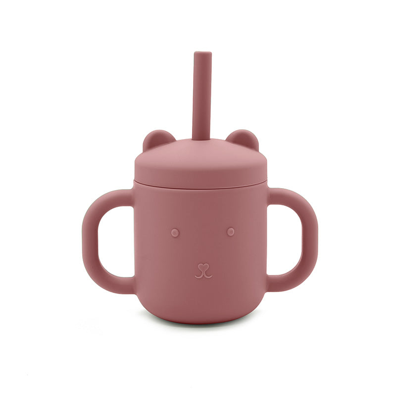 Biomom Silicone Bear Straw Sippy Cup (9 Colors) - Pupsik Singapore