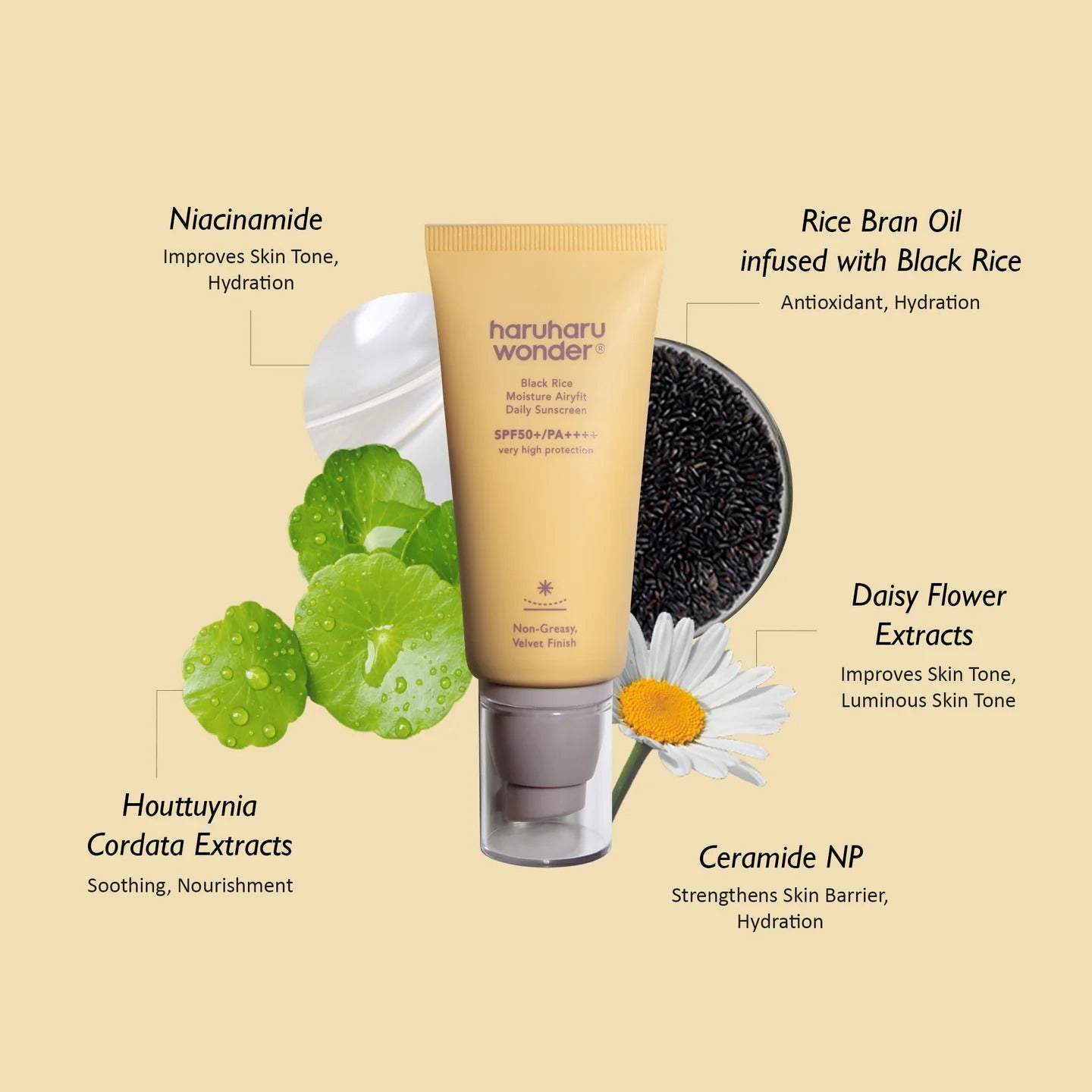 haruharu wonder Black Rice Moisture Airy Fit Daily Sunscreen SPF50+ PA++++, 50ml (Exp 06/28)
