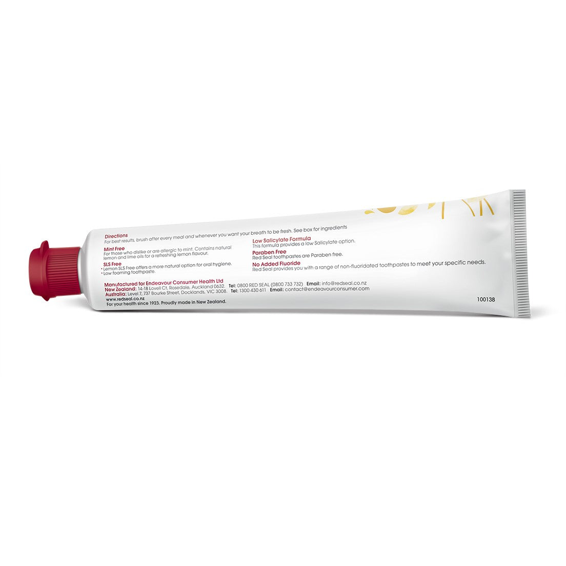 Red Seal Lemon SLS Free Natural Toothpaste, 100g (Exp 01/28)