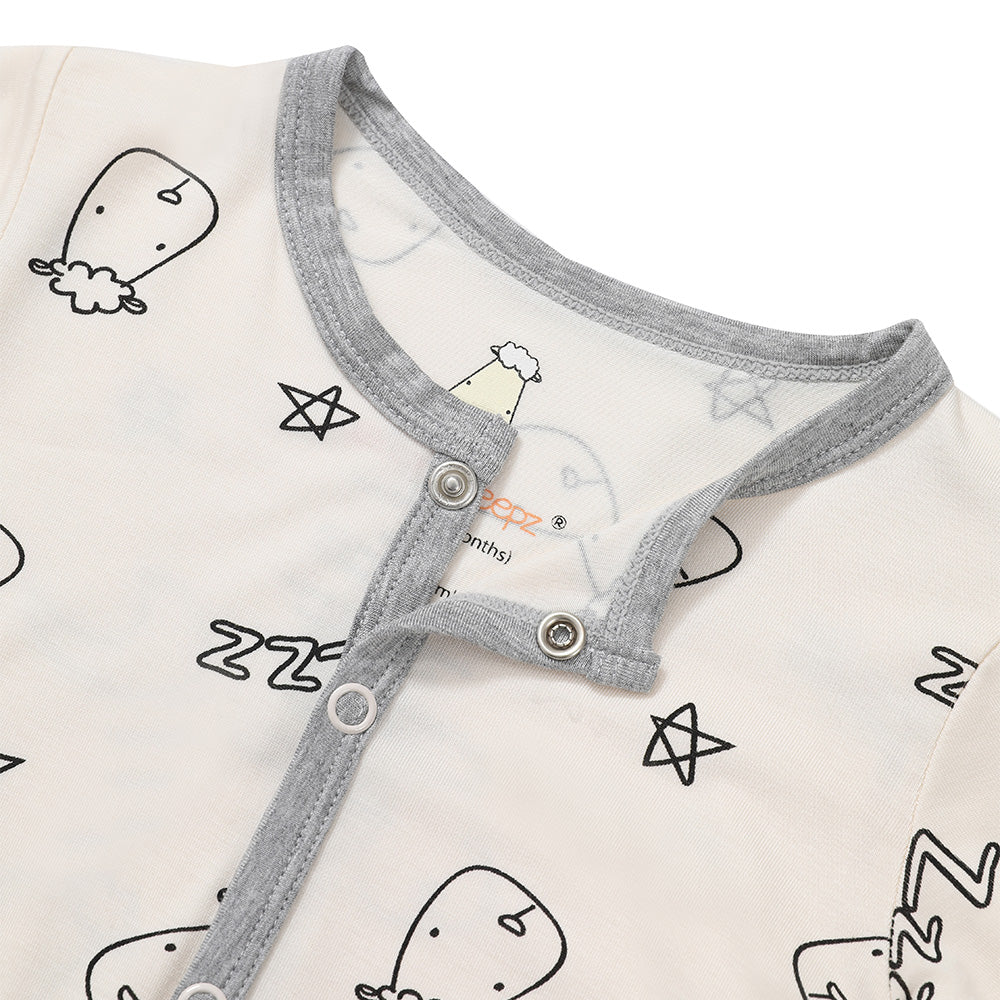 Baa Baa Sheepz Baby Middle Snap Romper - Sweet Dreams Baa Baa Yellow