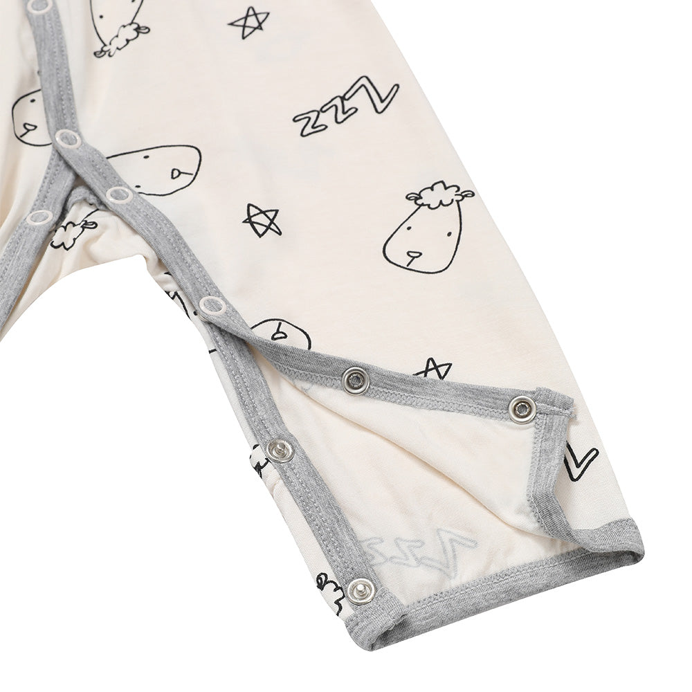 Baa Baa Sheepz Baby Middle Snap Romper - Sweet Dreams Baa Baa Yellow