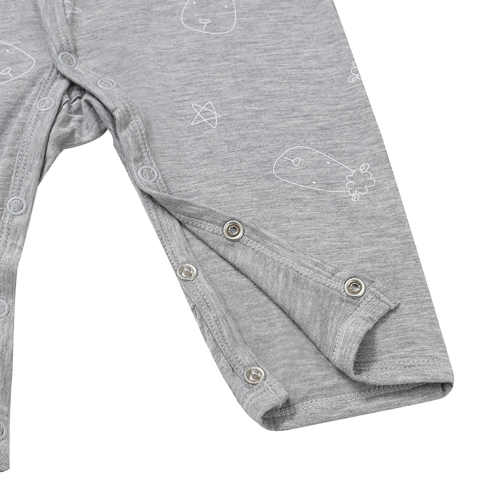 Baa Baa Sheepz Baby Middle Snap Romper - Sweet Dreams Baa Baa Grey