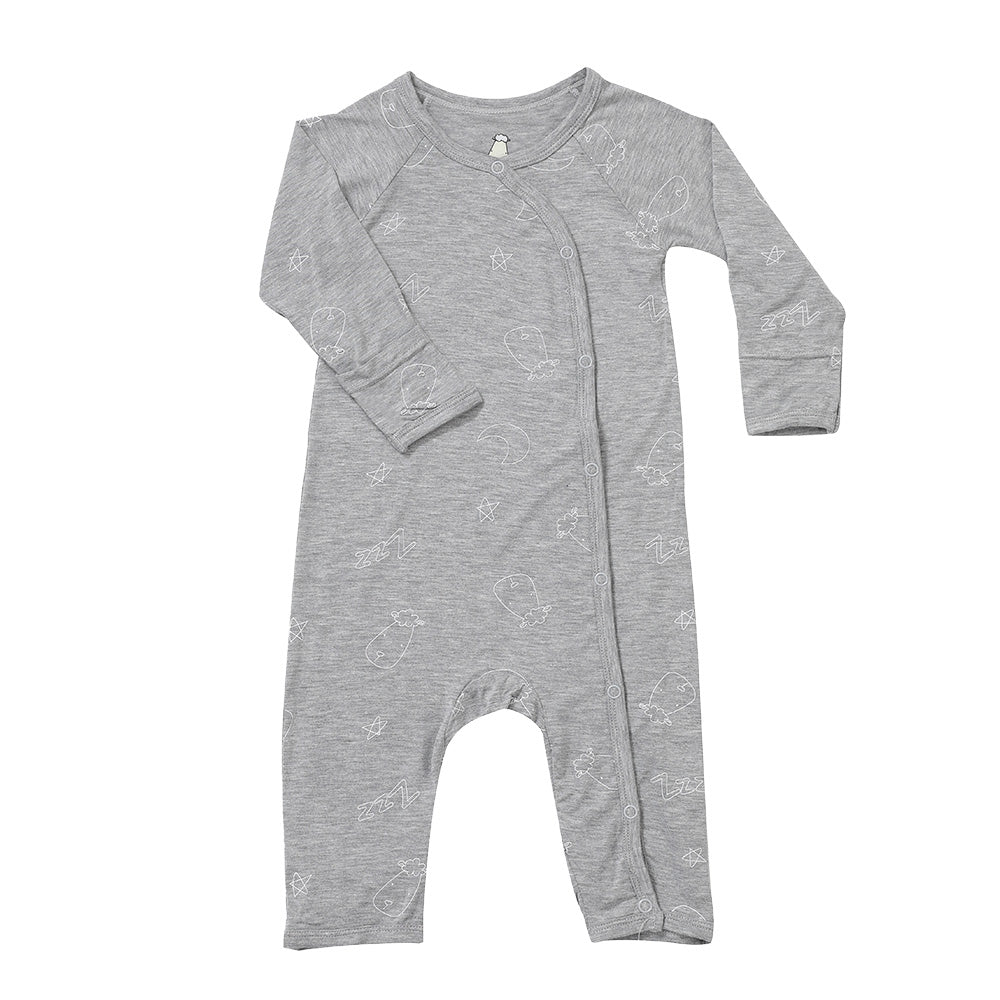 Baa Baa Sheepz Baby Side Snap Romper - Sweet Dreams Baa Baa Grey (3 Sizes)