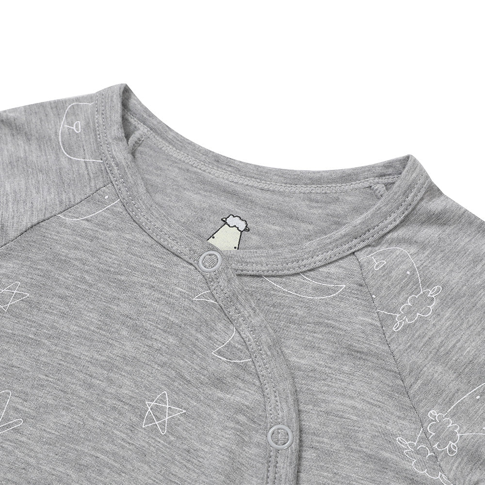 Baa Baa Sheepz Baby Side Snap Romper - Sweet Dreams Baa Baa Grey (3 Sizes)