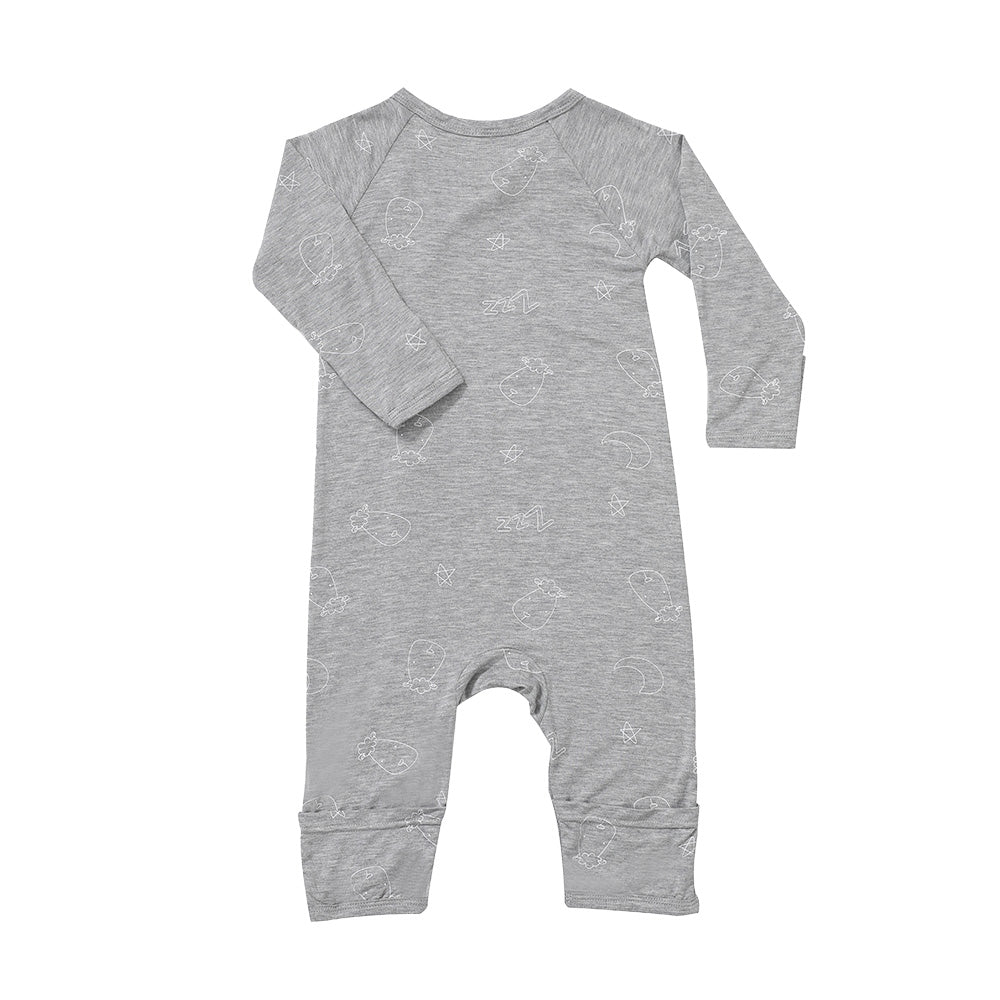 Baa Baa Sheepz Baby Side Snap Romper - Sweet Dreams Baa Baa Grey (3 Sizes)