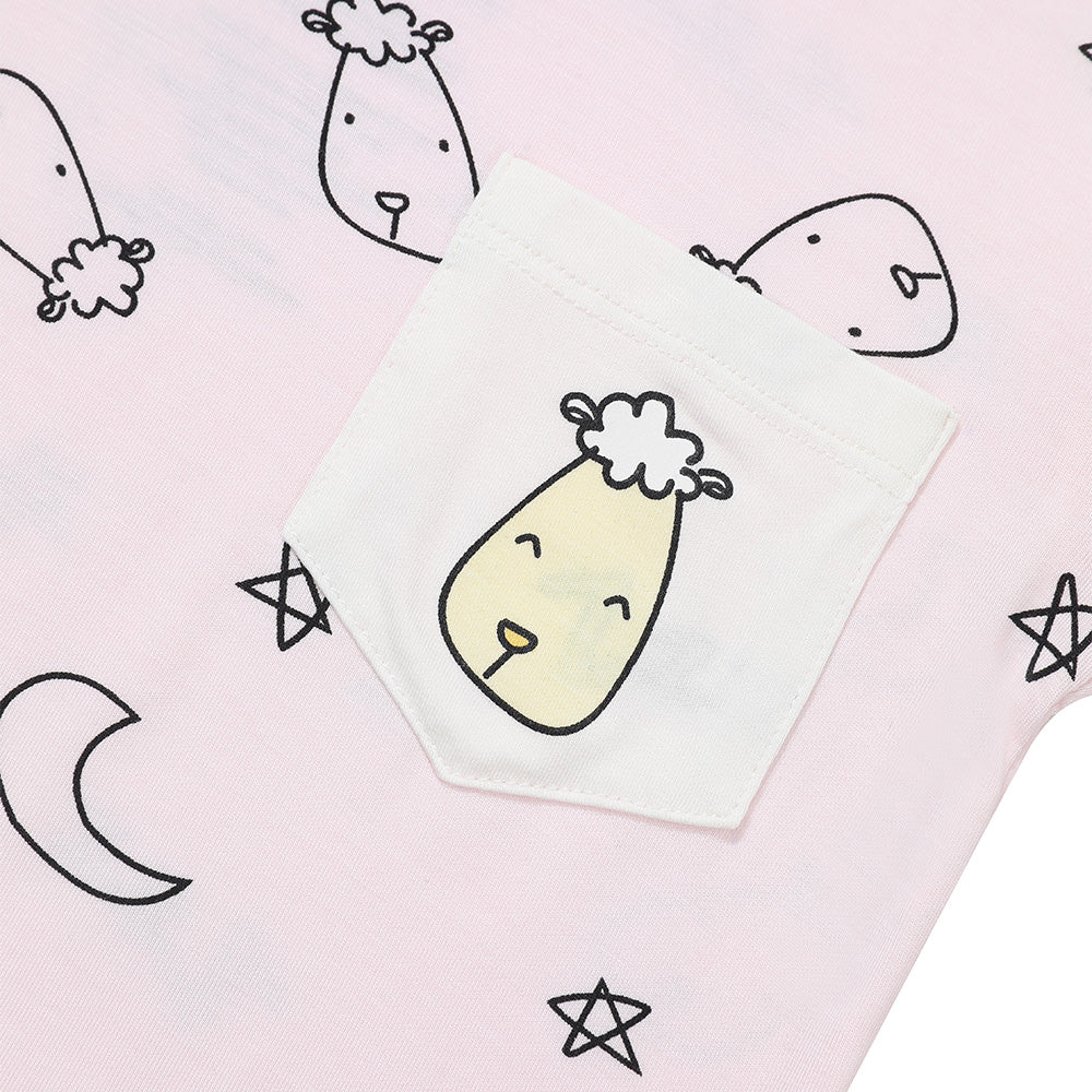 Baa Baa Sheepz Short Sleeve T-Shirt & Shorts - Sweet Dreams Baa Baa Pink (5 Sizes)