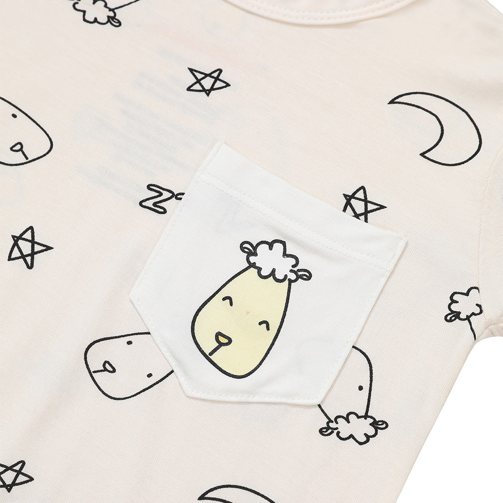 Baa Baa Sheepz Short Sleeve T-Shirt & Shorts - Sweet Dreams Baa Baa Yellow (6 Sizes)