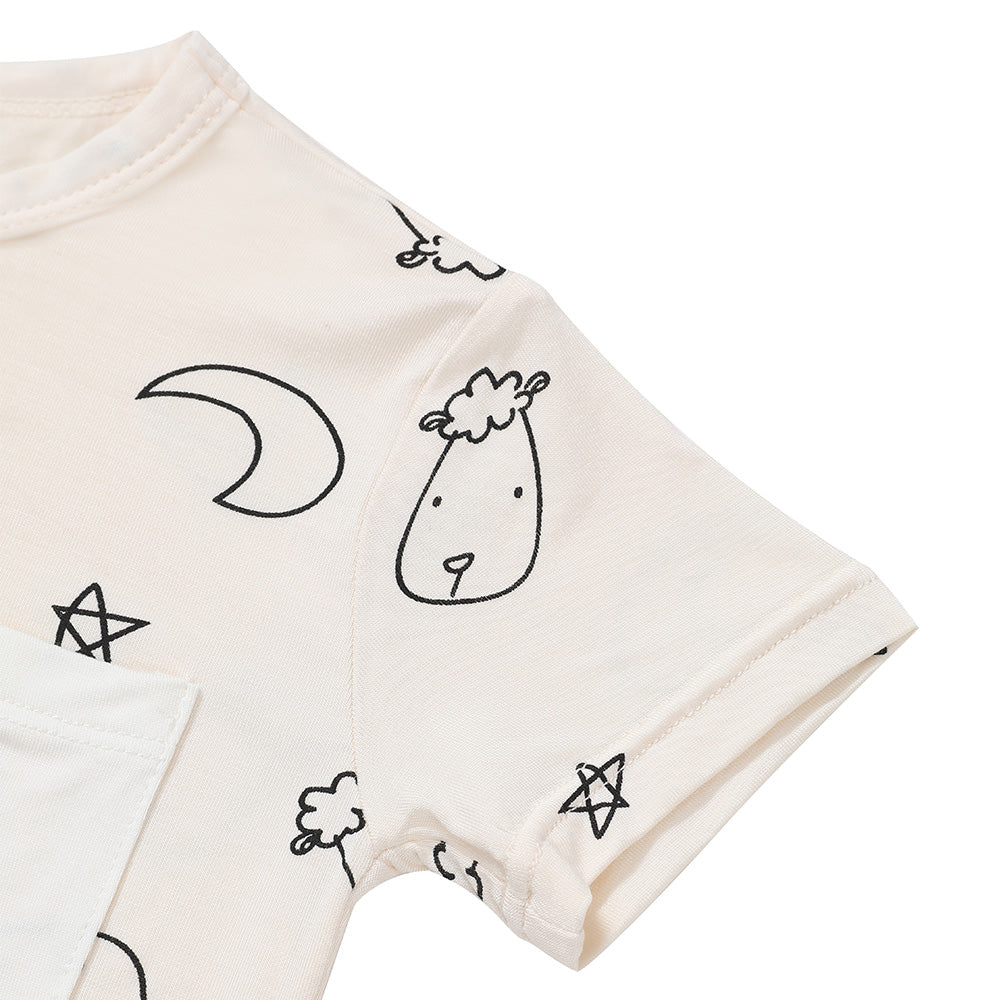 Baa Baa Sheepz Short Sleeve T-Shirt & Shorts - Sweet Dreams Baa Baa Yellow (6 Sizes)