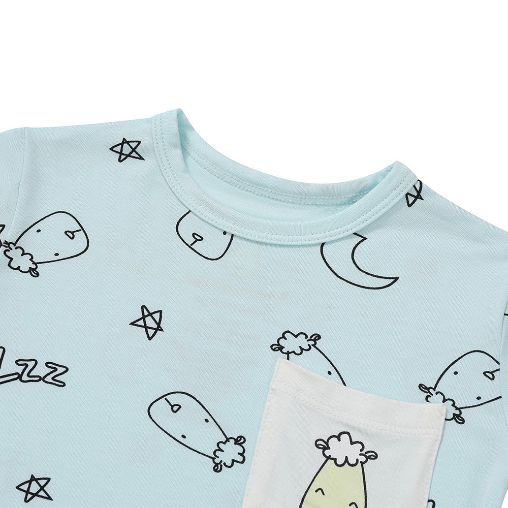 Baa Baa Sheepz Short Sleeve T-Shirt & Shorts - Sweet Dreams Baa Baa Blue (5 Sizes)