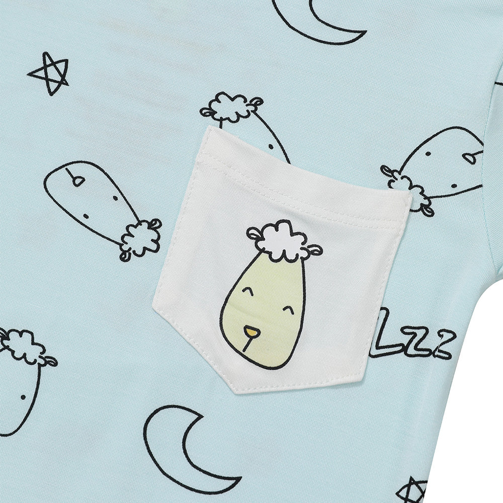 Baa Baa Sheepz Short Sleeve T-Shirt & Shorts - Sweet Dreams Baa Baa Blue (5 Sizes)