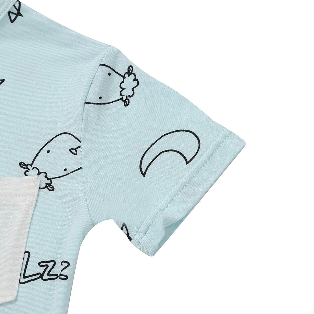 Baa Baa Sheepz Short Sleeve T-Shirt & Shorts - Sweet Dreams Baa Baa Blue (5 Sizes)