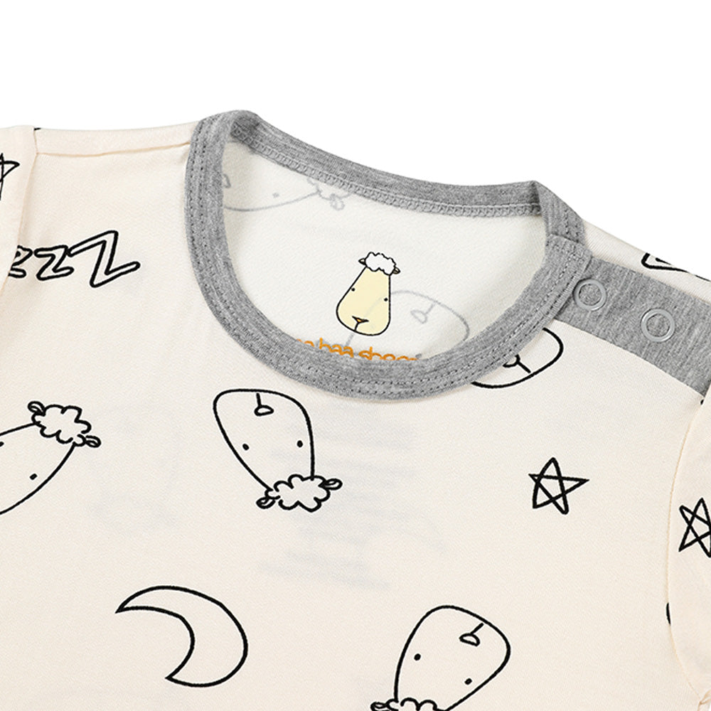 Baa Baa Sheepz Baby Short Sleeve Romper - Sweet Dreams Baa Baa Yellow (4 Sizes)