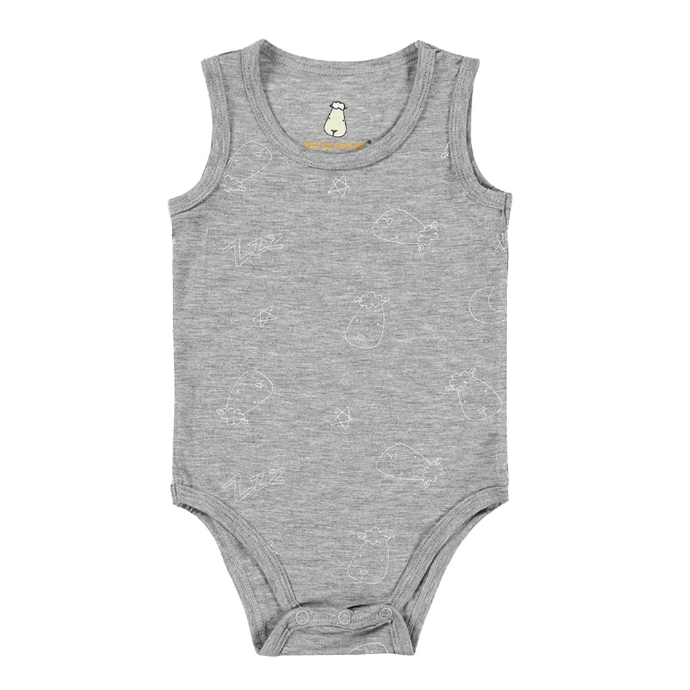 Baa Baa Sheepz Baby Bamboo Onesie - Sweet Dreams Baa Baa Grey (4 Sizes)