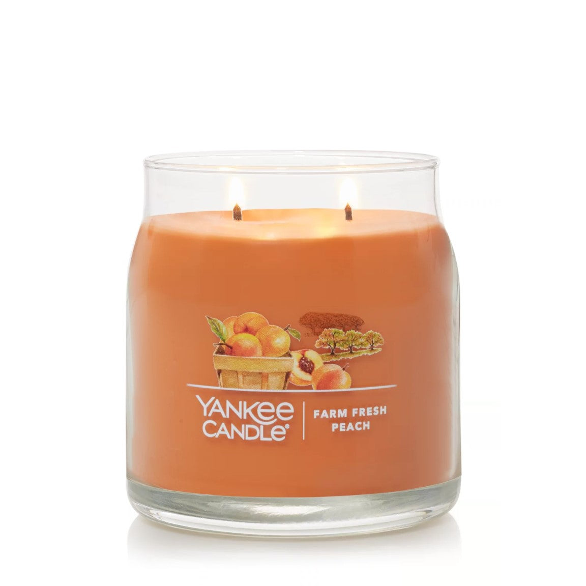Yankee Candle Signature Medium Jar Candle, 2-wicks (13oz) - Farm Fresh Peach