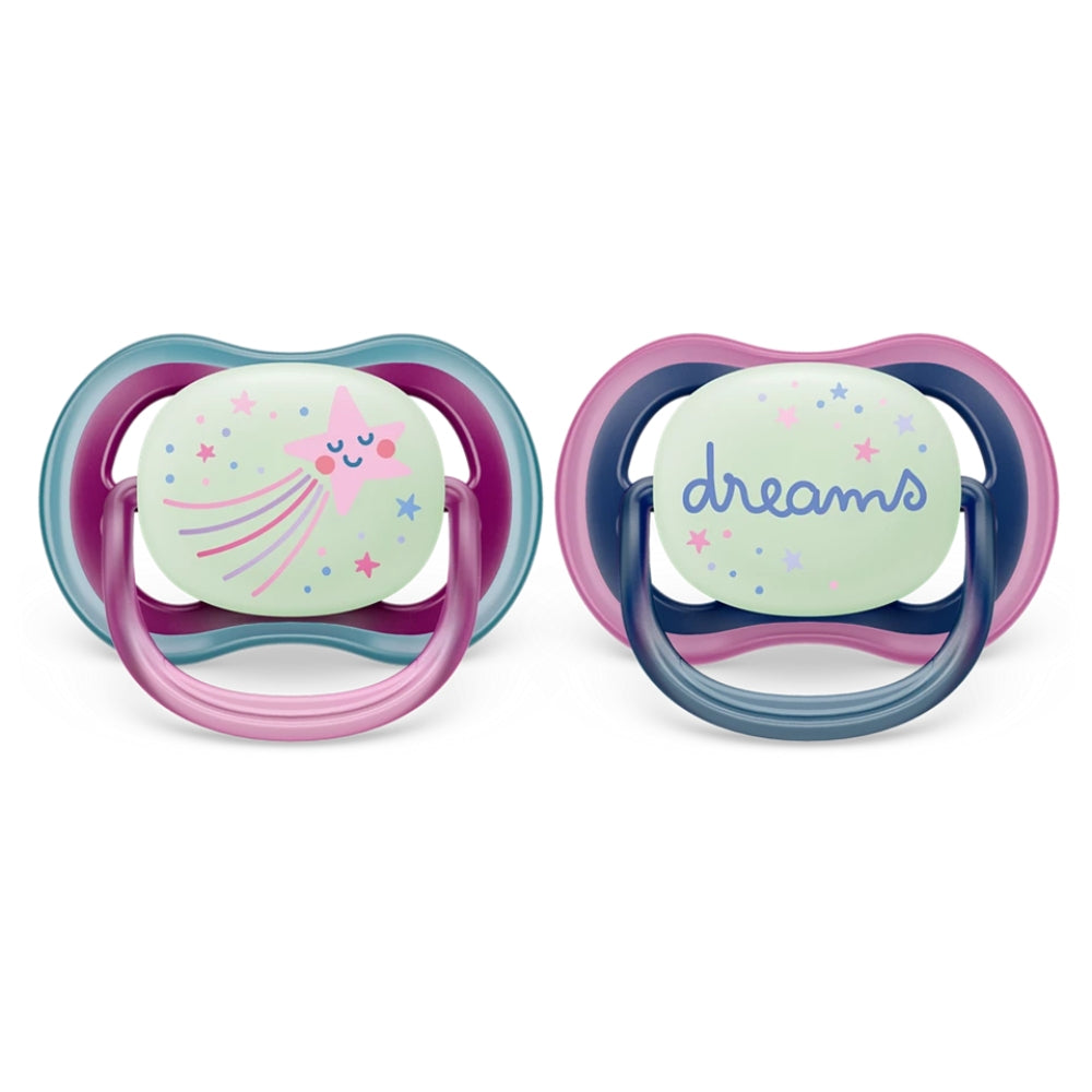 Philips Avent Ultra Air Night Pacifier, 2pk - 6-18M (2 Designs)