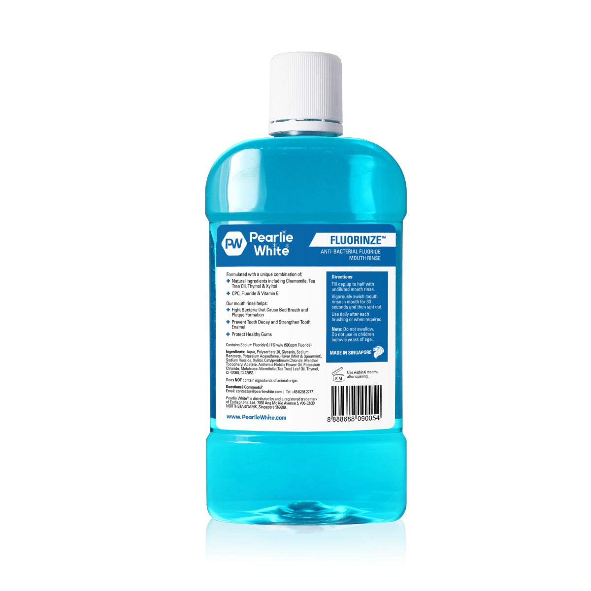 Pearlie White Fluorinze Antibacterial Fluoride Mouth Rinse (2 x 750ml) - Exp 08/27