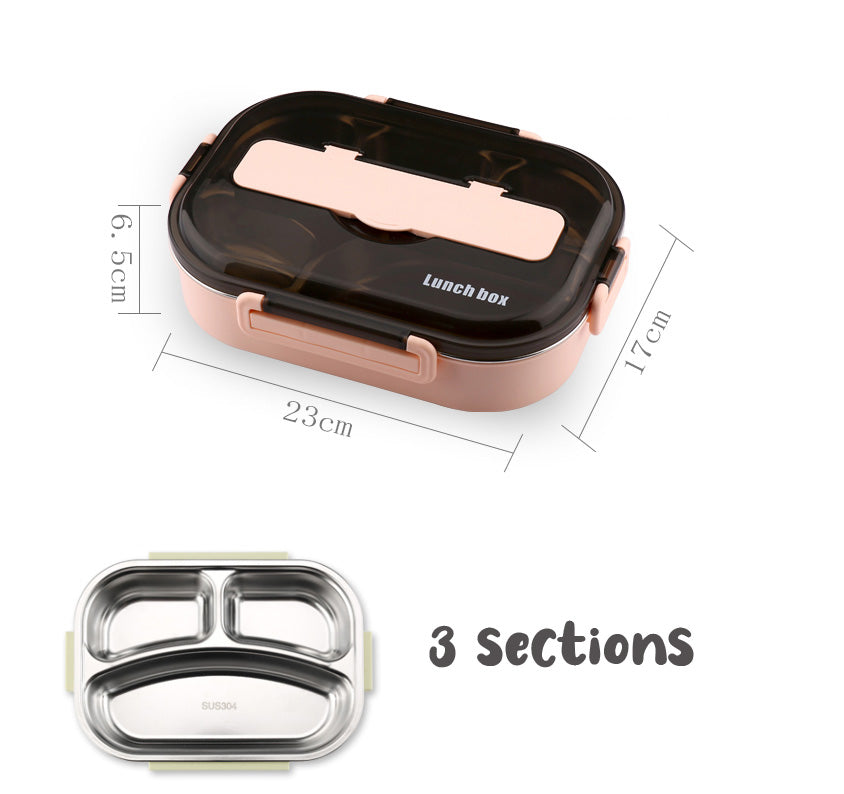Biomom 3-Compartment Lunch Box - Pink