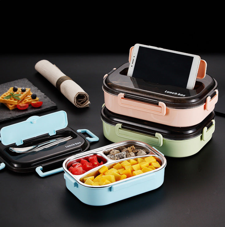 Biomom 3-Compartment Lunch Box - Blue