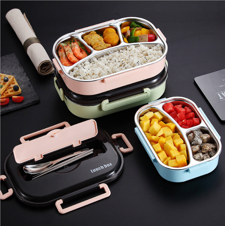 Biomom 3-Compartment Lunch Box - Pink