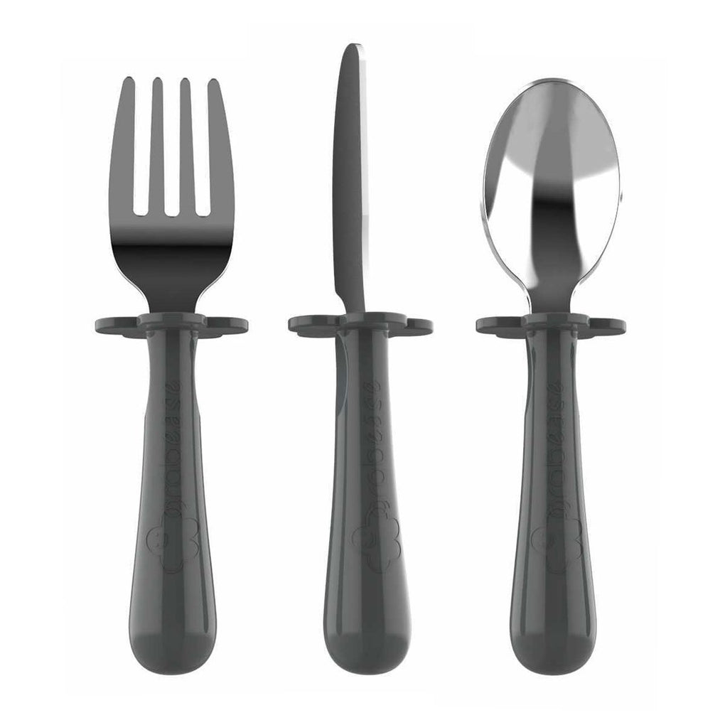 Grabease Stainless Steel Toddler Utensil Set - Fork, Knife & Spoon (3 Colors) - Pupsik Singapore