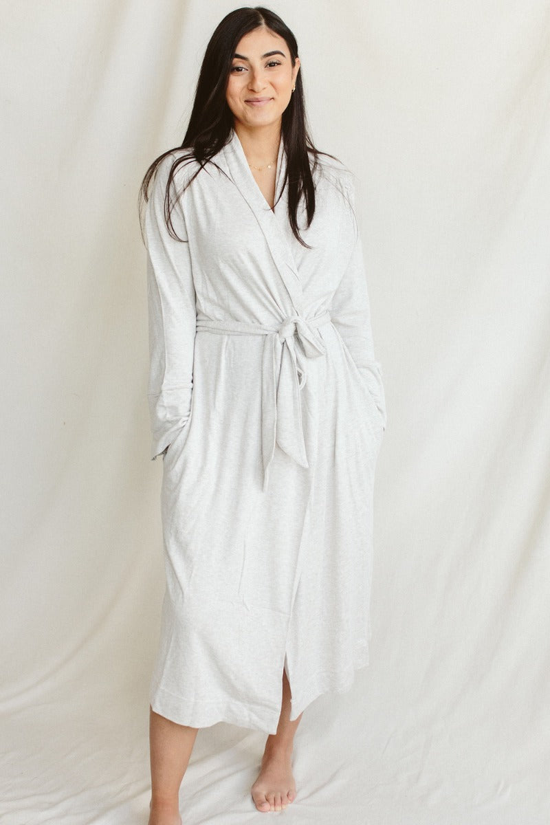 Goumi Bamboo Mom Robe - Storm Gray (2 Sizes)