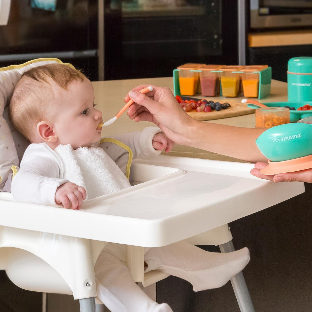 Clevamama Feeding Baby Bowl & Cutlery with Suction Ring