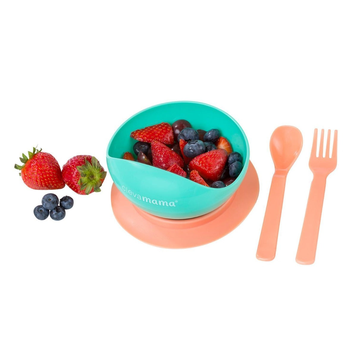 Clevamama Feeding Baby Bowl & Cutlery with Suction Ring