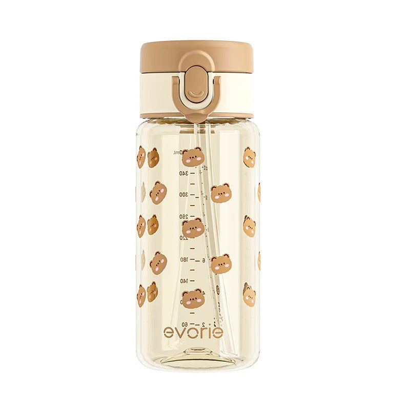 Evorie Tritan Kids Straw Water Bottle, 380ml (6 Designs)