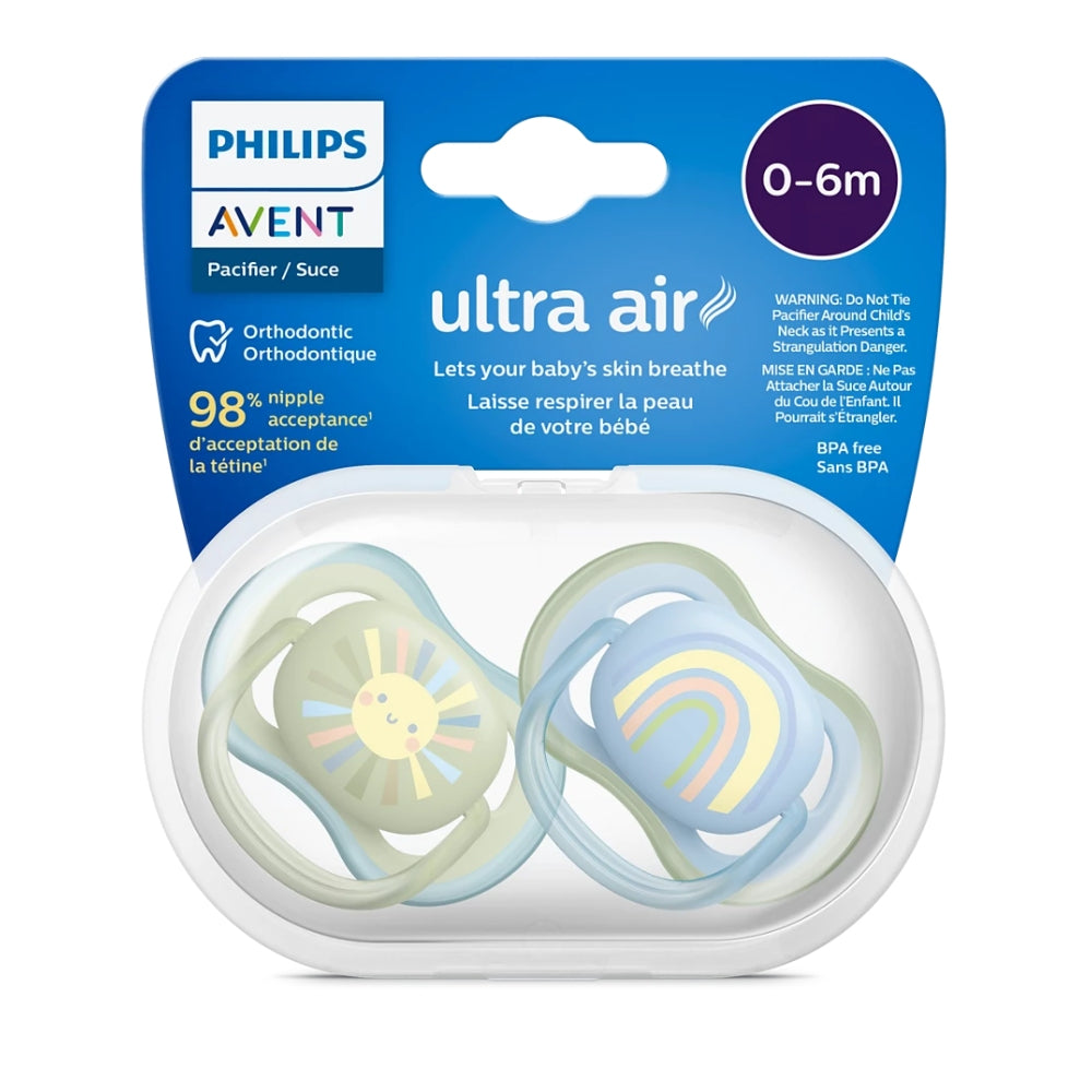 Philips Avent Ultra Air Pacifier, 2pk - 0-6M (10 Designs)