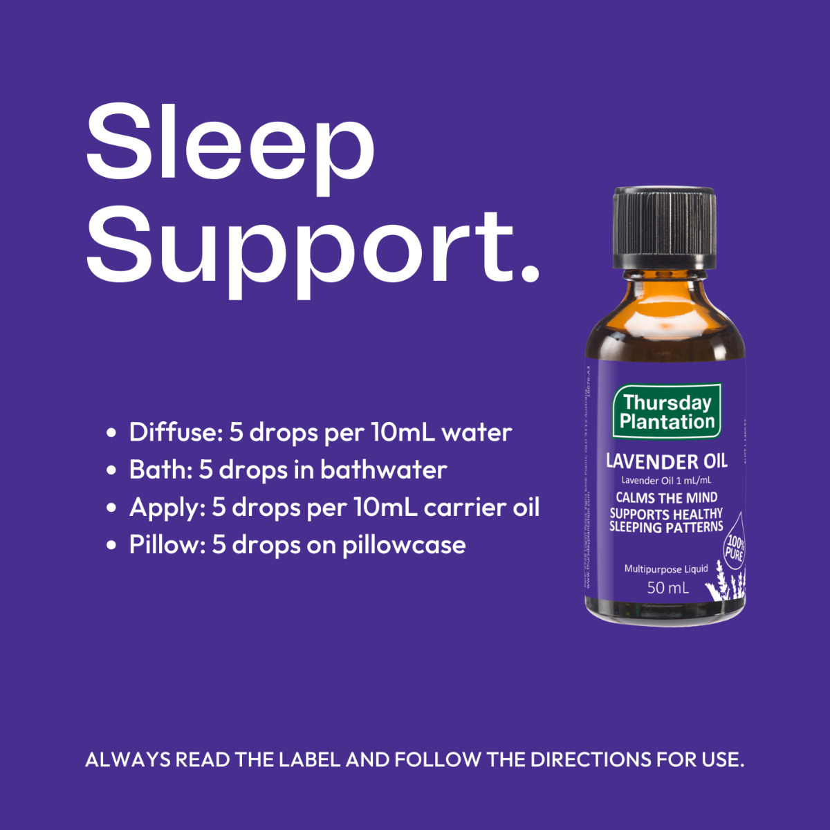 Thursday Plantation 100% Pure Lavender Oil, 50ml (Exp 07/29)