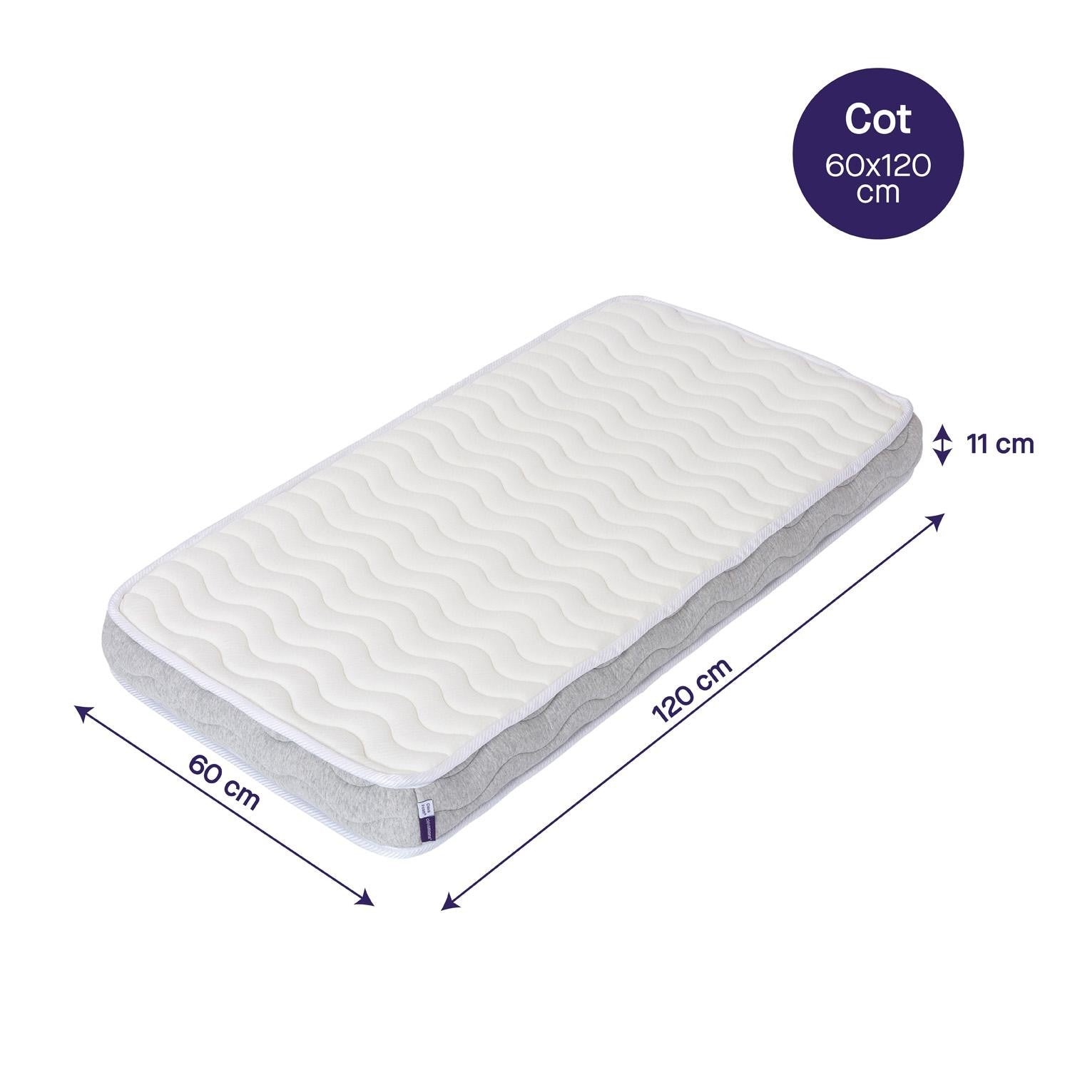 ClevaMama ClevaFoam Pocket Sprung Baby Mattress (60 x 120 cm)