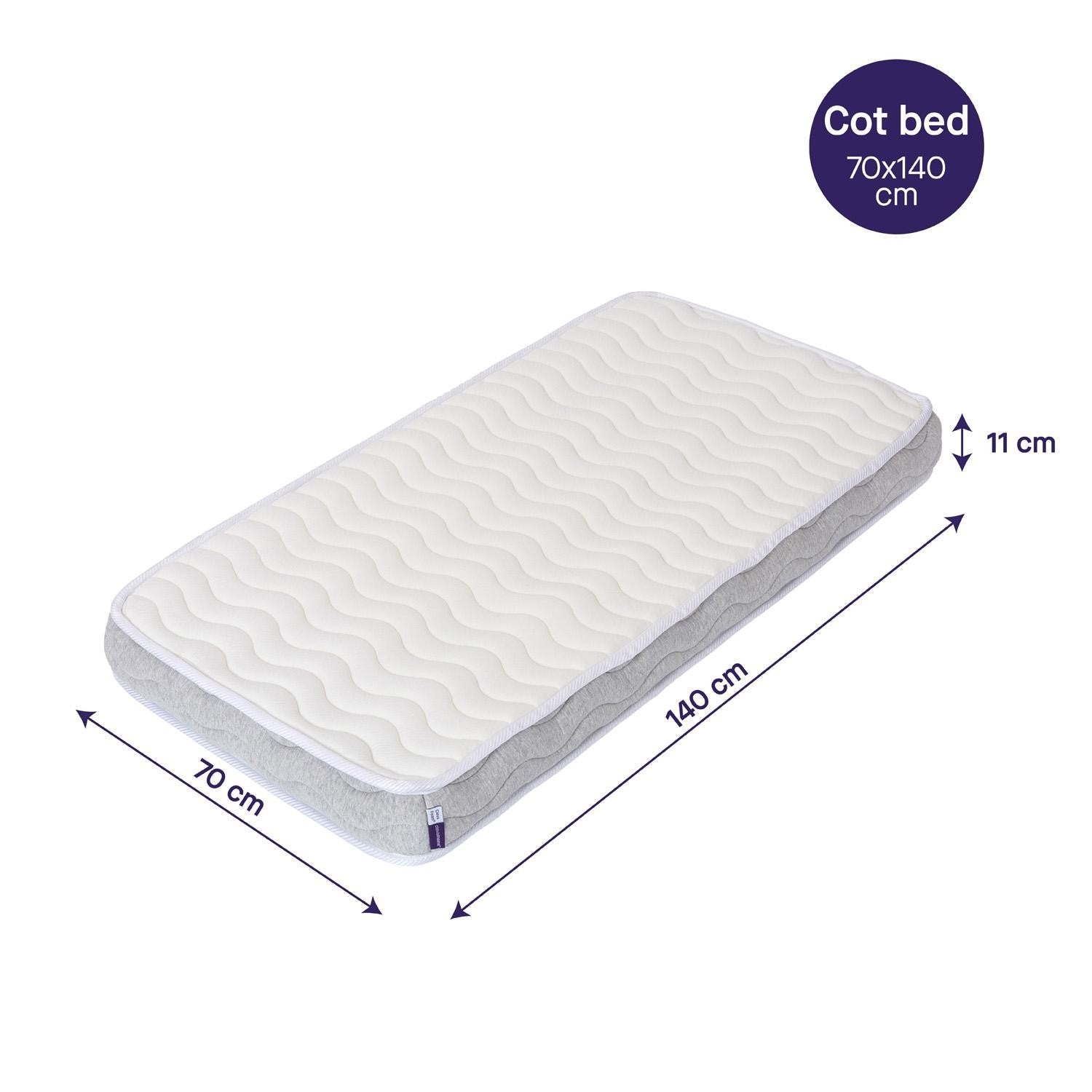 ClevaMama ClevaFoam Pocket Sprung Baby Mattress (70 x 140 cm)