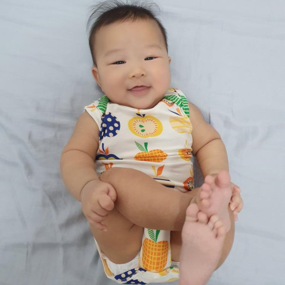 A, Apple Pie Bamboo Baby Sleeveless Tank Onesie - Apple Farm (5 Sizes)