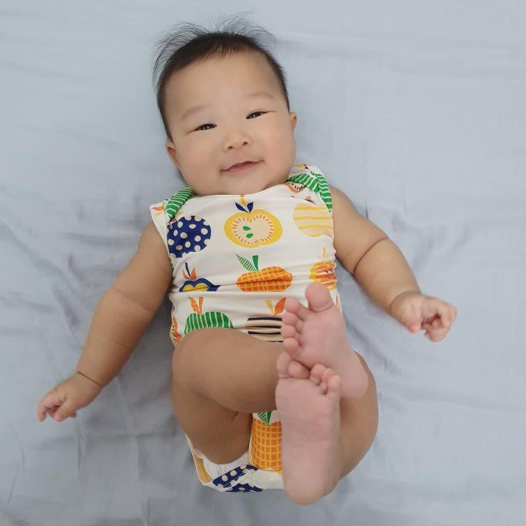 A, Apple Pie Bamboo Baby Sleeveless Tank Onesie - Apple Farm (5 Sizes)