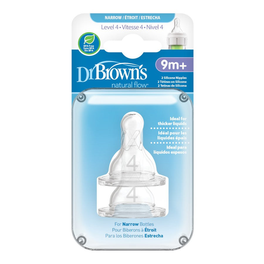 Dr. Brown's Natural Flow Teat (Narrow-Neck), 2pk (5 Sizes) - Pupsik Singapore