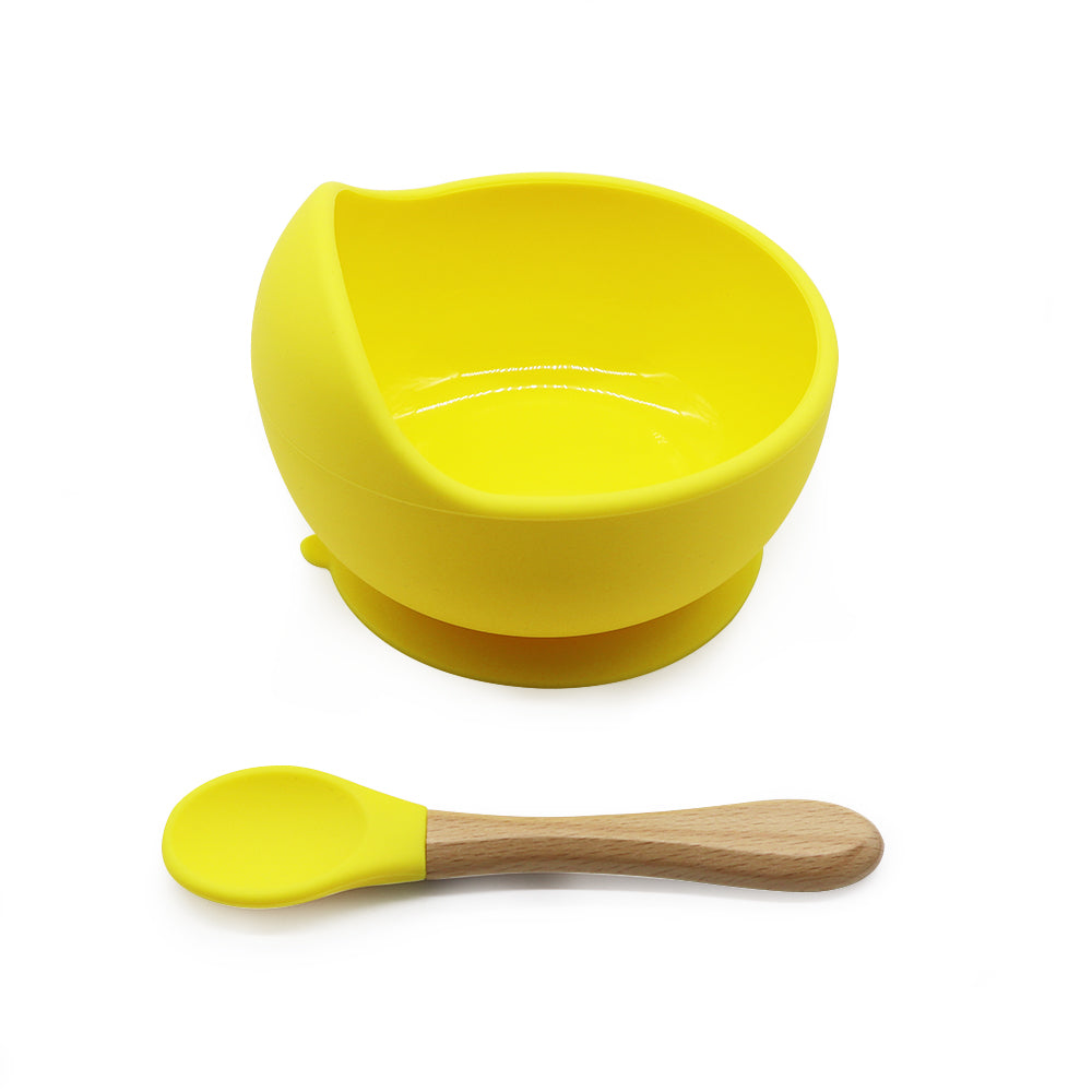 Biomom Baby Silicone Suction Bowl with Spoon (13 Colours) - Pupsik Singapore