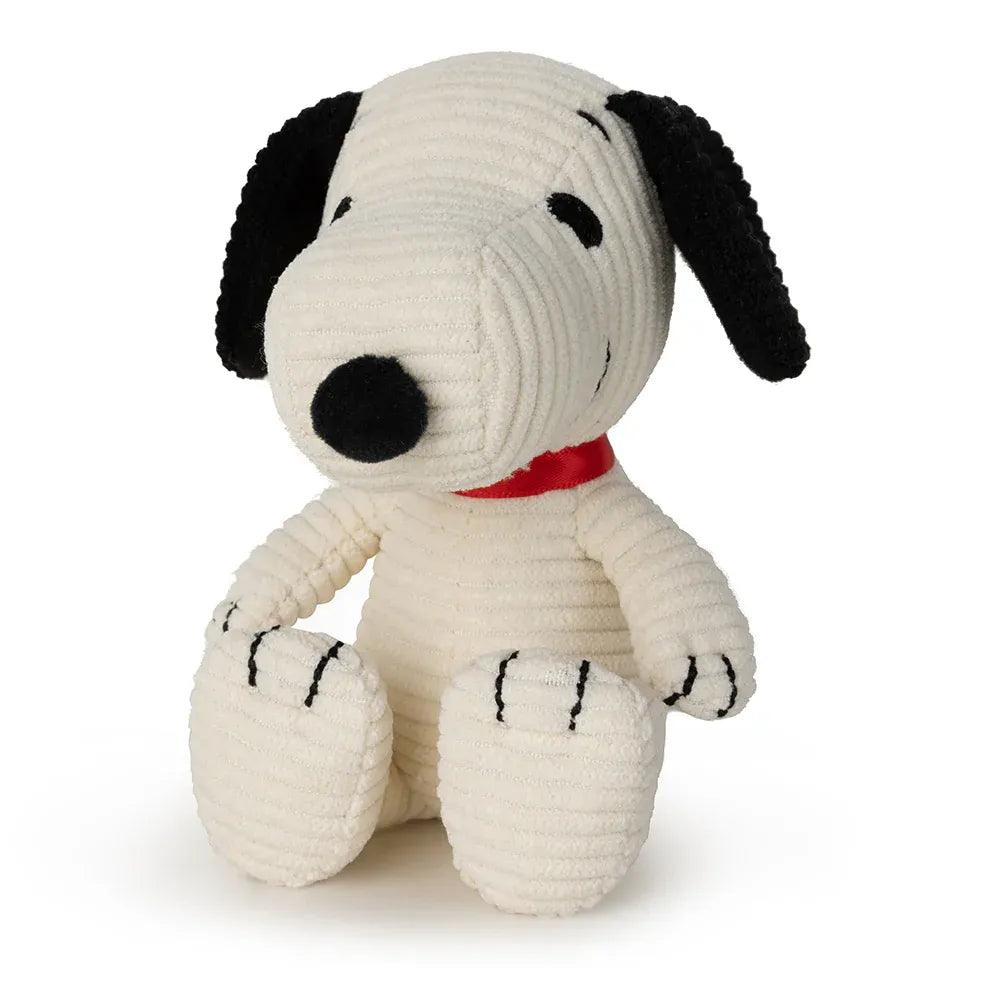 Peanuts Snoopy Sitting Corduroy Cream Soft Toy (12cm) - Pupsik Singapore