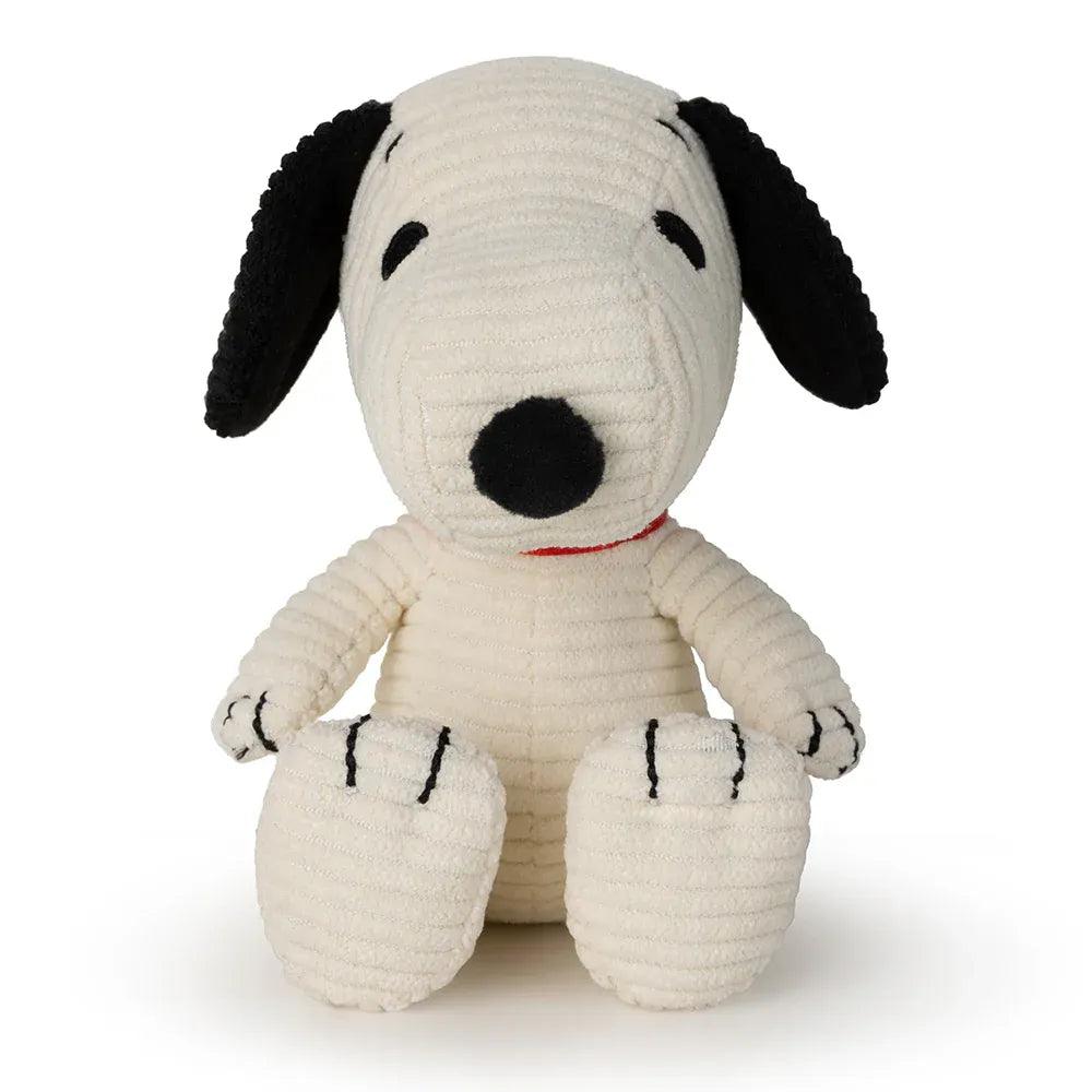 Peanuts Snoopy Sitting Corduroy Cream Soft Toy (12cm) - Pupsik Singapore
