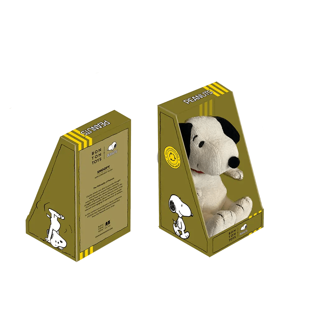 Peanuts Snoopy Mini Corduroy Cream Soft Toy (17cm) | In Gift Box - Pupsik Singapore