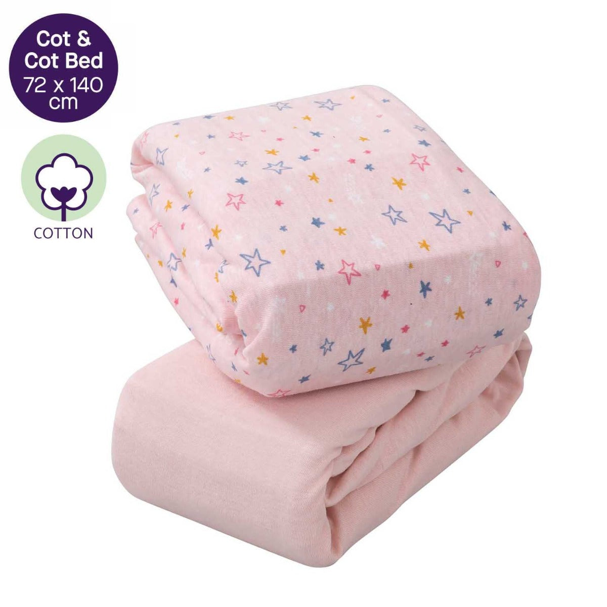 ClevaMama Jersey Cotton Fitted Sheets, 2pk (72x140cm) - 3 Colors - Pupsik Singapore
