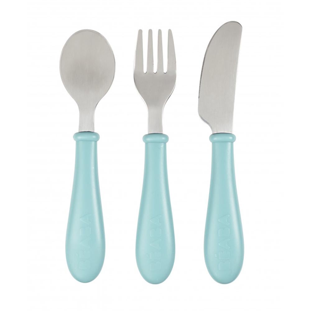 Beaba Stainless Steel Training Cutlery (2 Colors) - Pupsik Singapore