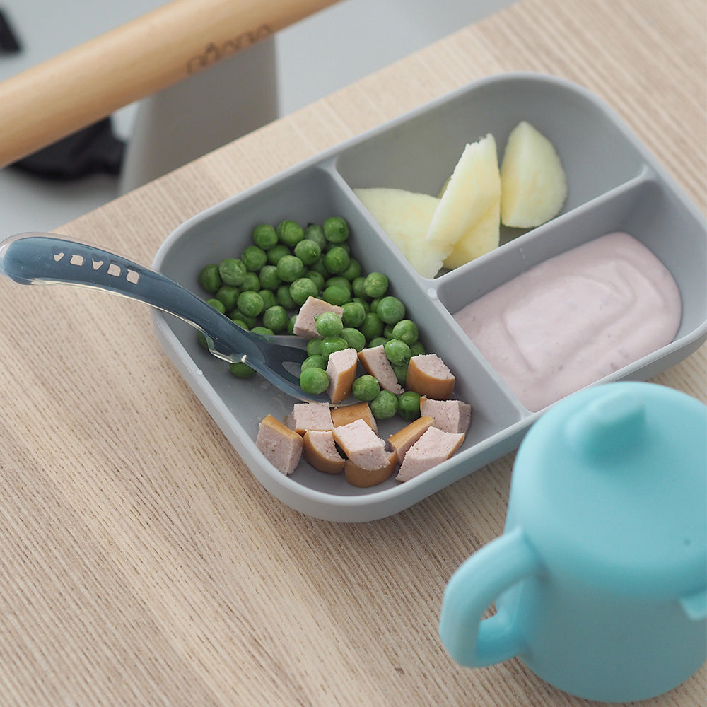 Beaba Silicone Learning Feeding Set - Grey/Blue
