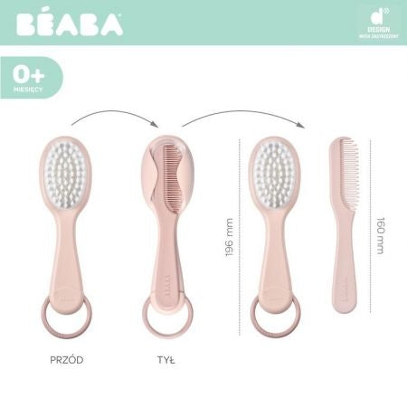 Beaba Baby Brush and Comb - Old Pink