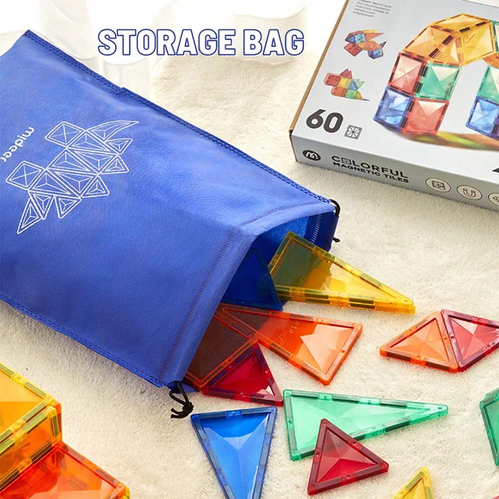 Mideer Colorful Magnetic Tiles - Marble Run 100pcs