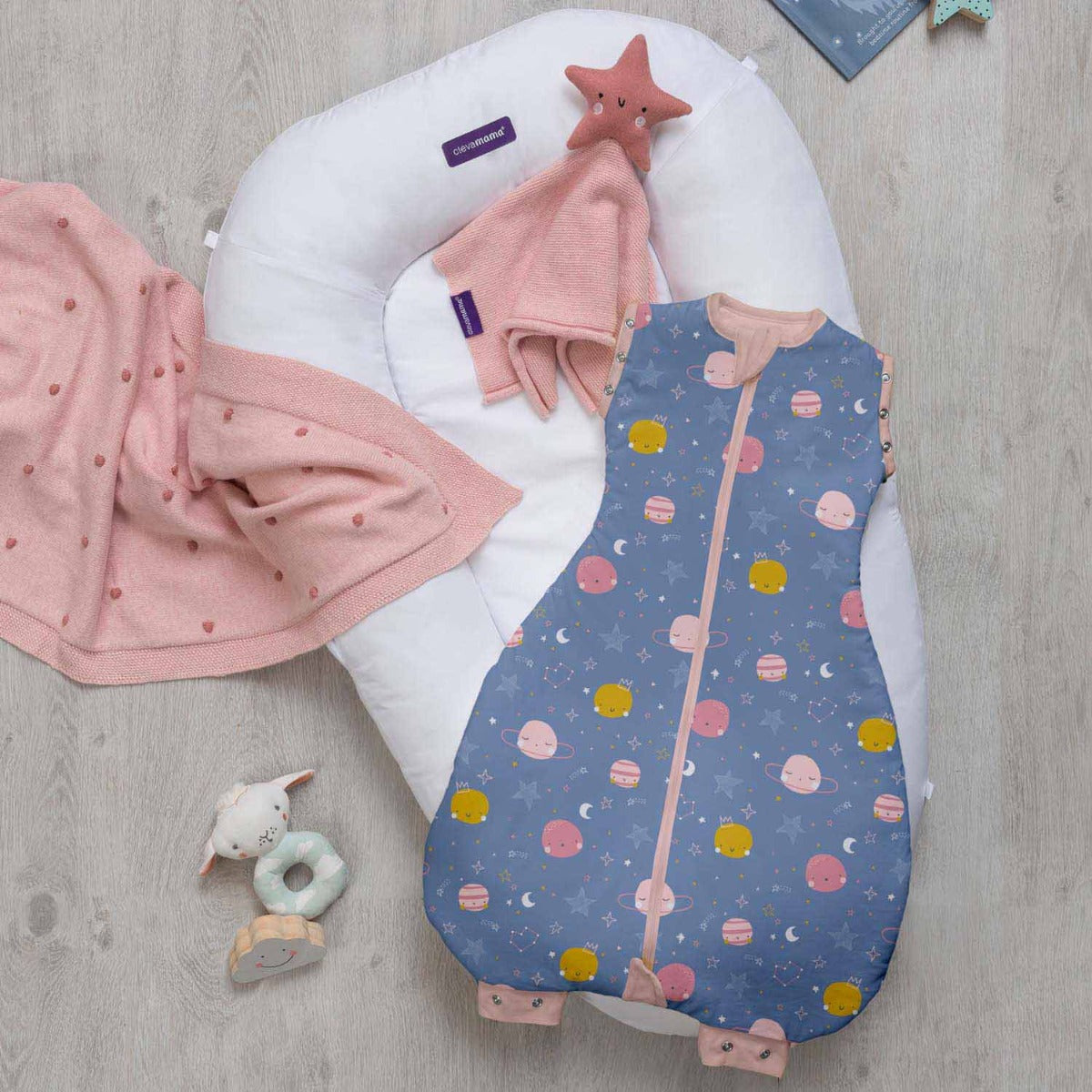 Clevamama Shooting Star Organic Cotton Baby Comforter (2 Colours)