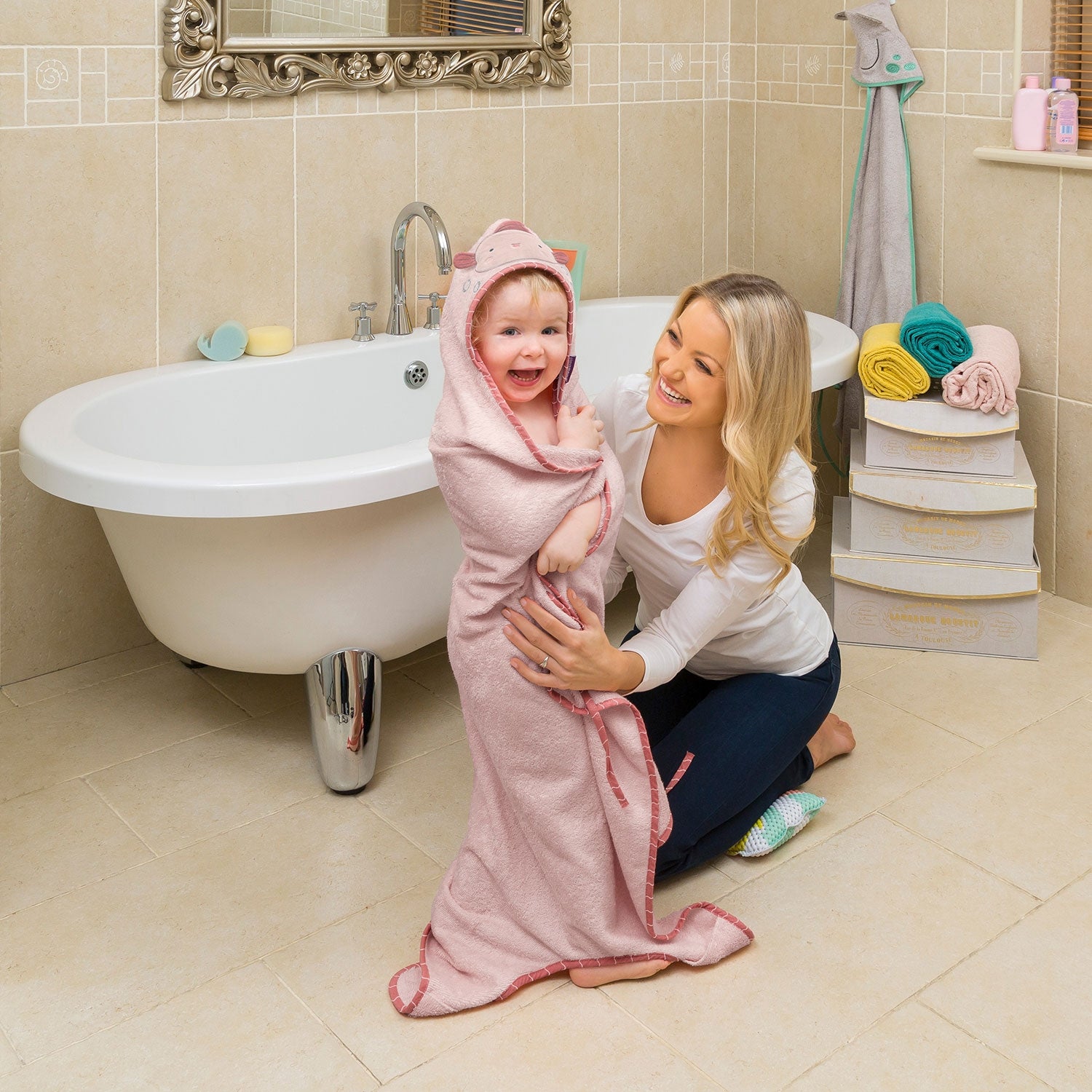 Clevamama Bamboo Apron Baby Bath Towel  (3 Designs) - Pupsik Singapore