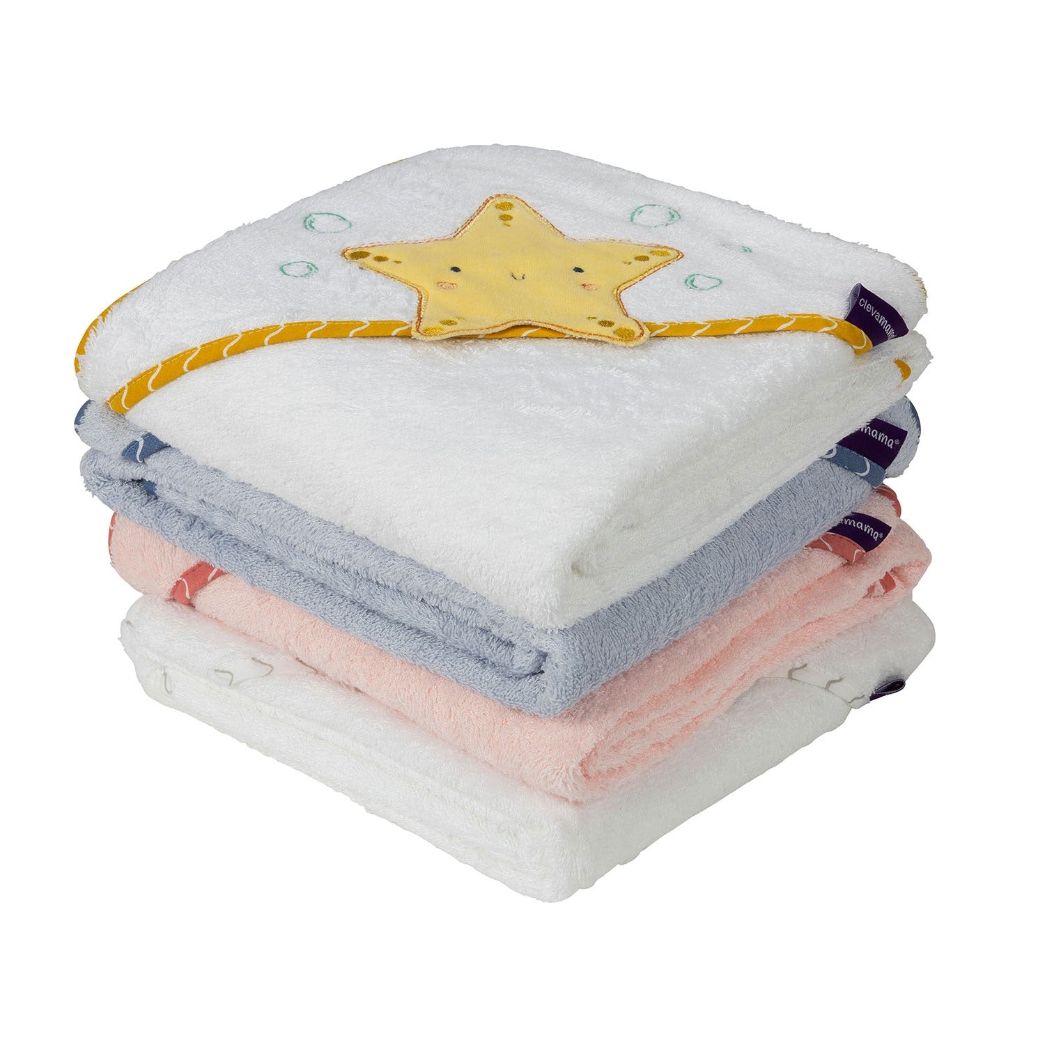 Clevamama Bamboo Apron Baby Bath Towel  (3 Designs) - Pupsik Singapore