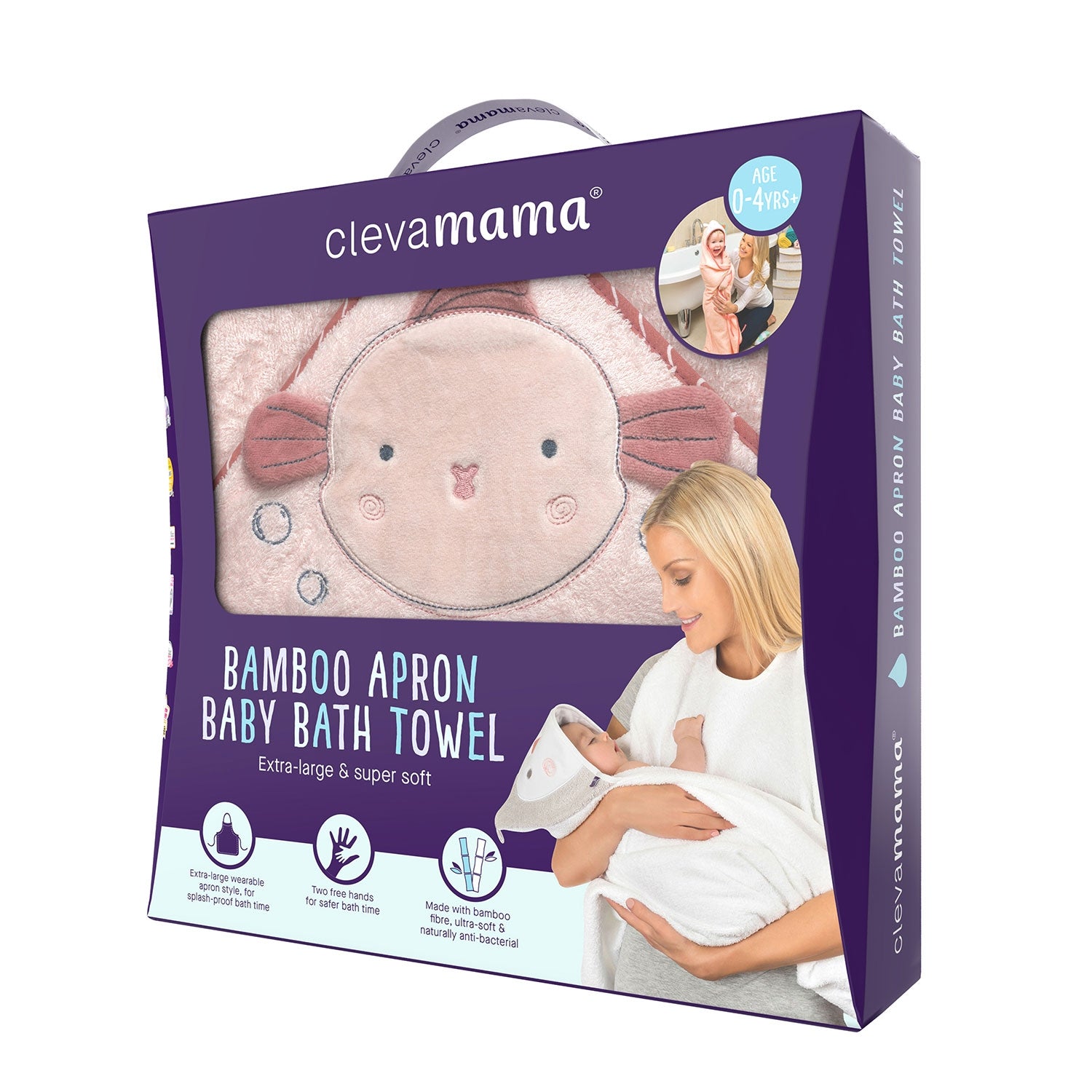 Clevamama Bamboo Apron Baby Bath Towel  (3 Designs) - Pupsik Singapore